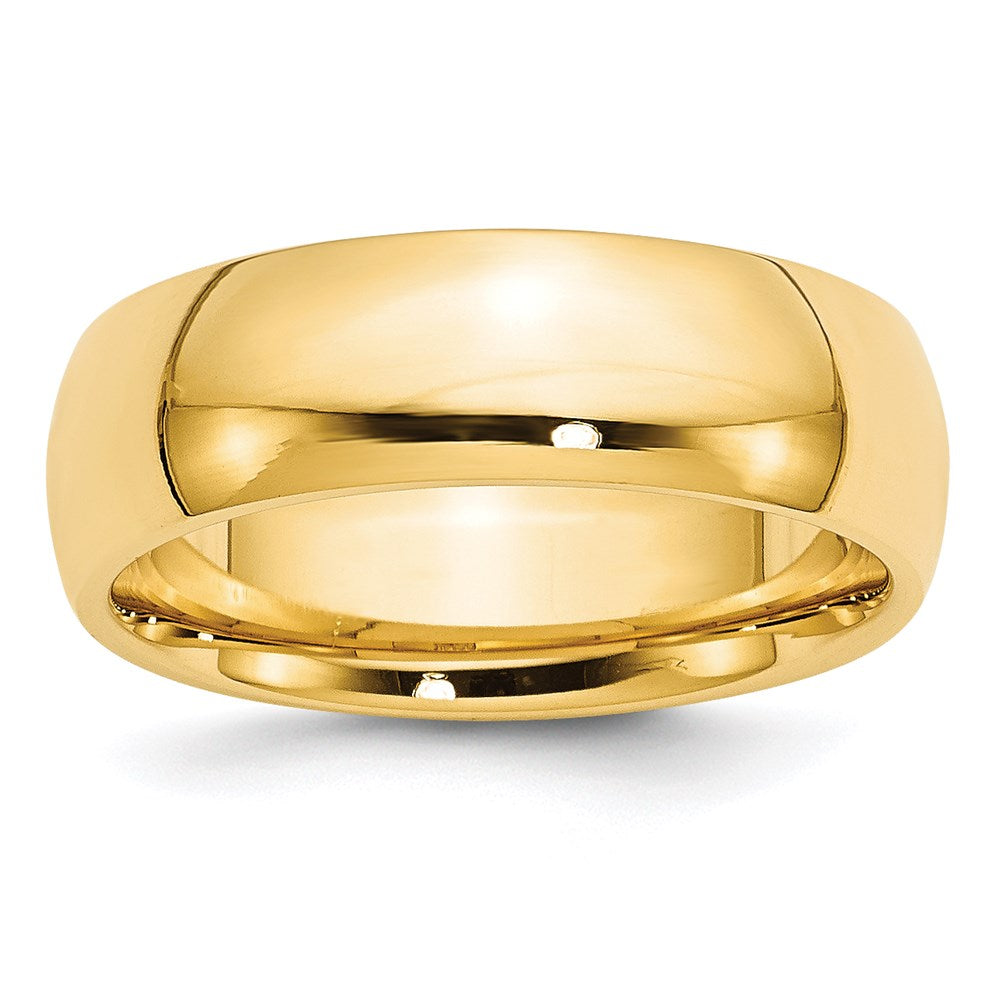 14k Yellow Gold 7mm Standard Weight Comfort Fit Wedding Band Size 5