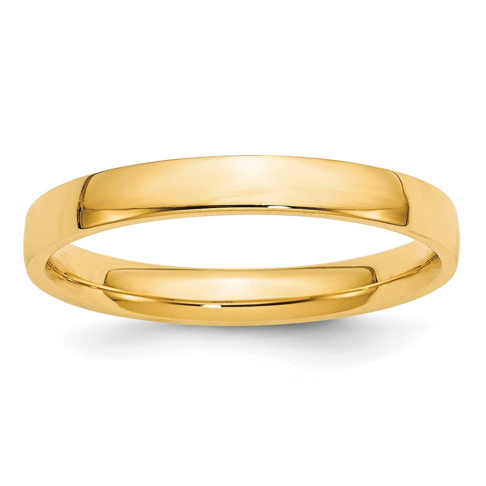 14k Yellow Gold 3mm Lightweight Comfort Fit Wedding Band Size 10