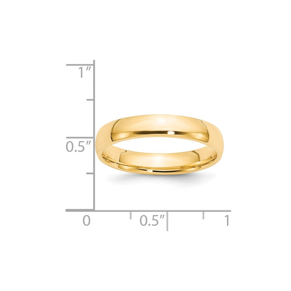 14k Yellow Gold 4mm Lightweight Comfort Fit Wedding Band Size 11