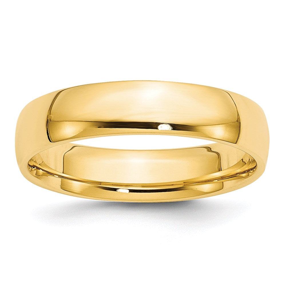 14k Yellow Gold 5mm Lightweight Comfort Fit Wedding Band Size 6