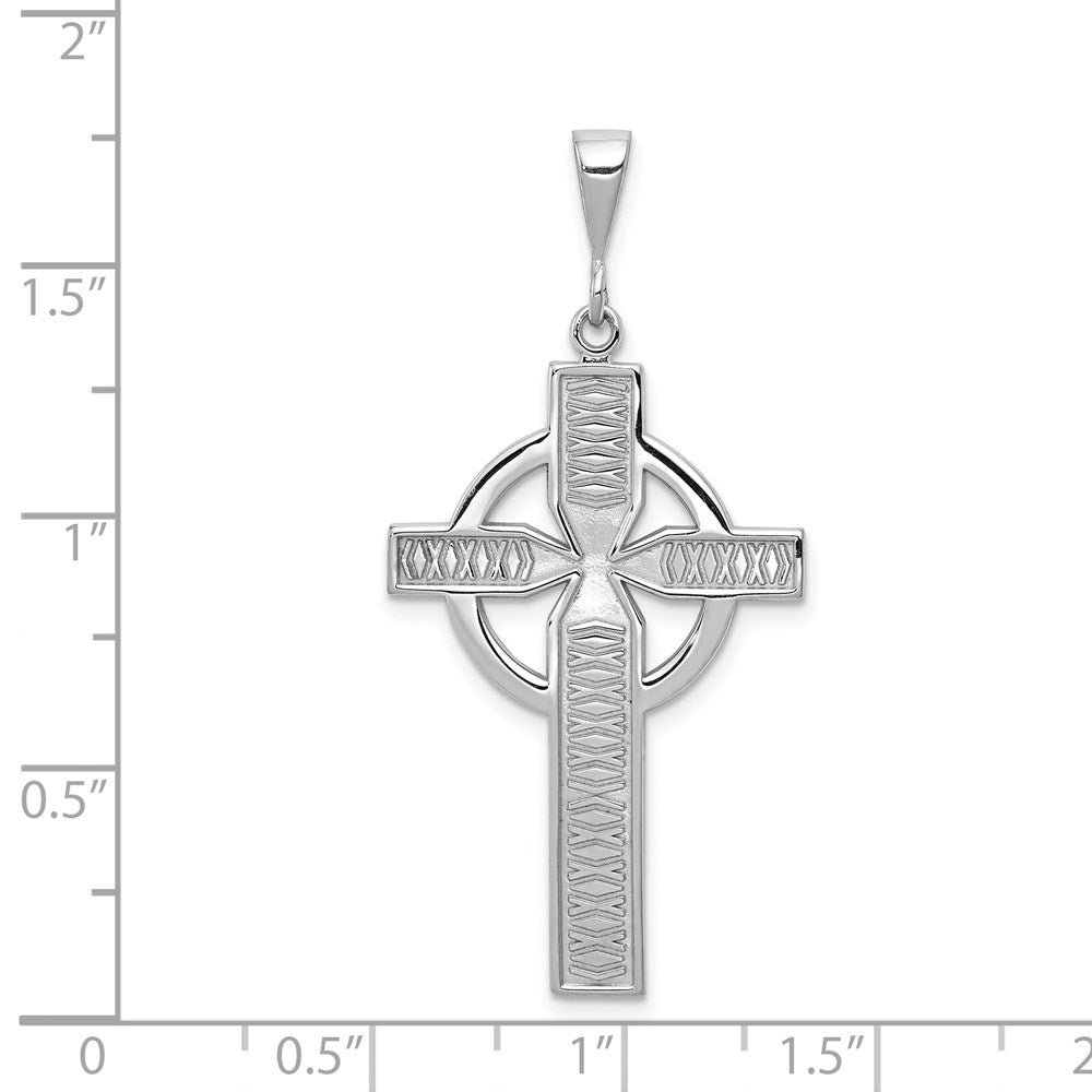 14k White Gold Celtic Cross Charm