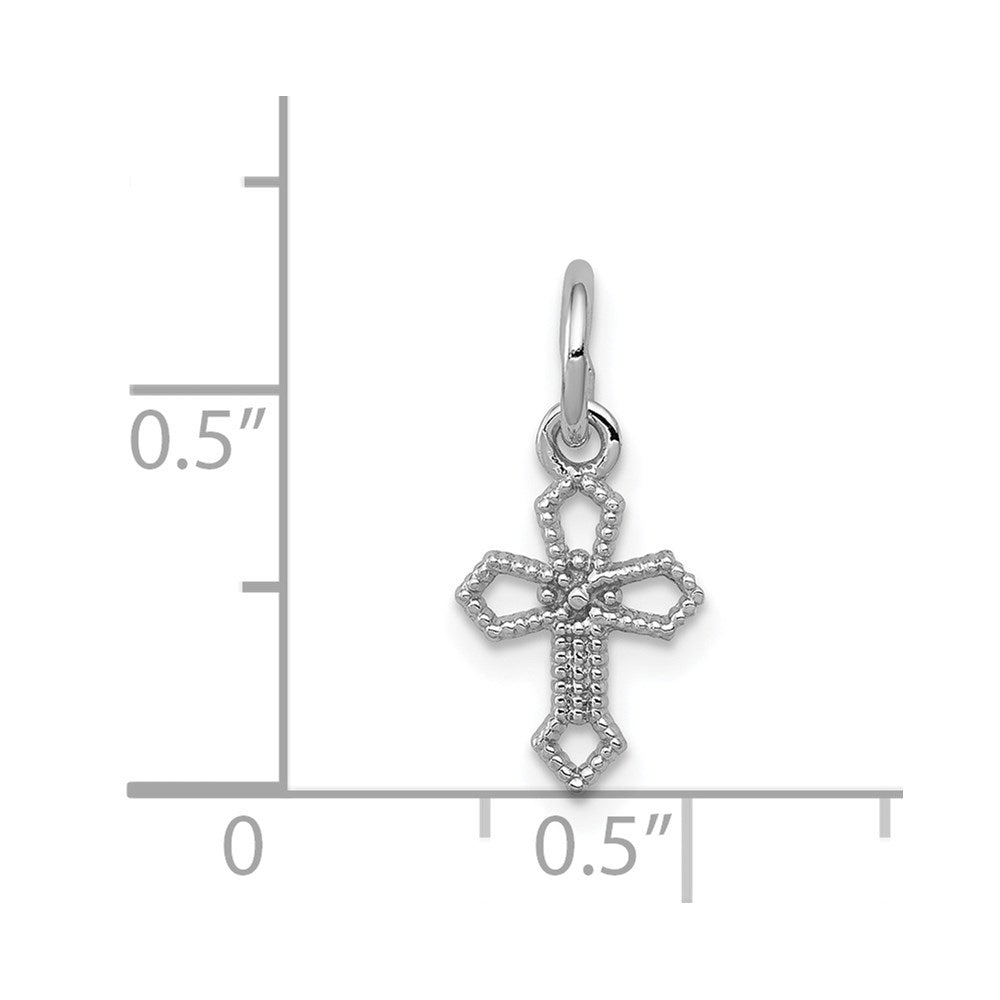 14k White Gold Passion Cross Charm