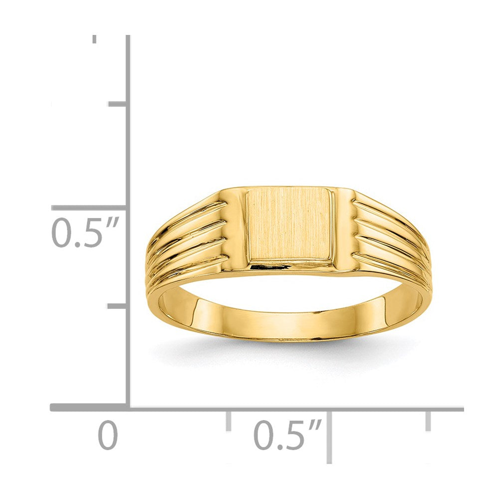 14k 5.25x4.75mm Open Back Signet Ring