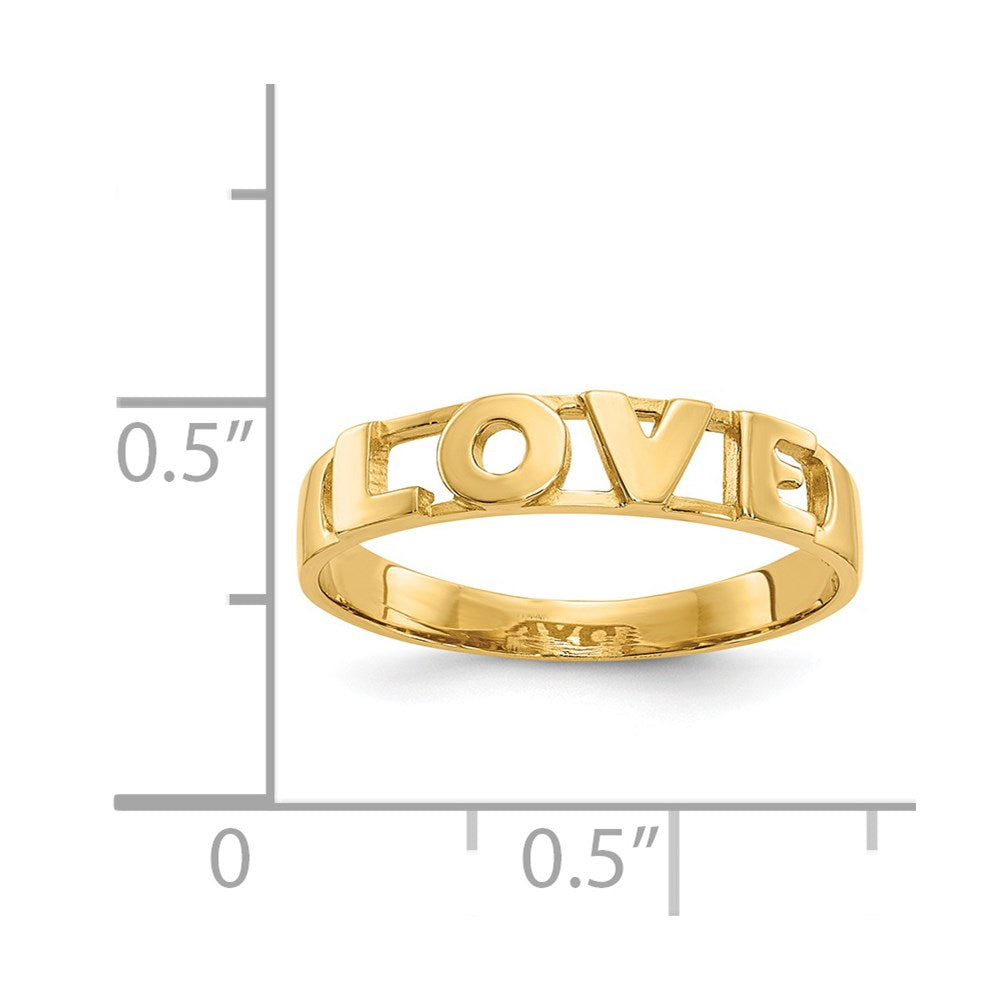 14k LOVE Ring