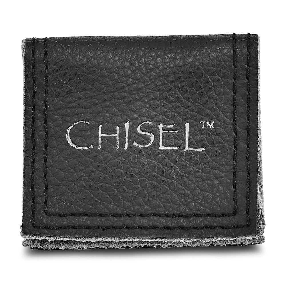 Chisel Titanium Brushed Center Black IP-plated 8mm Beveled Edge Band