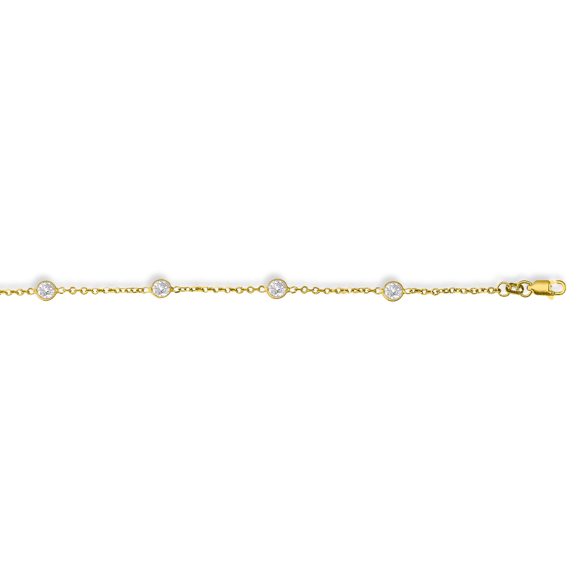 14K Yellow Gold 7" CZ by the Yard Bracelet