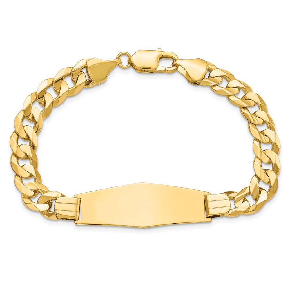 14k Curb Soft Diamond Shape ID Bracelet