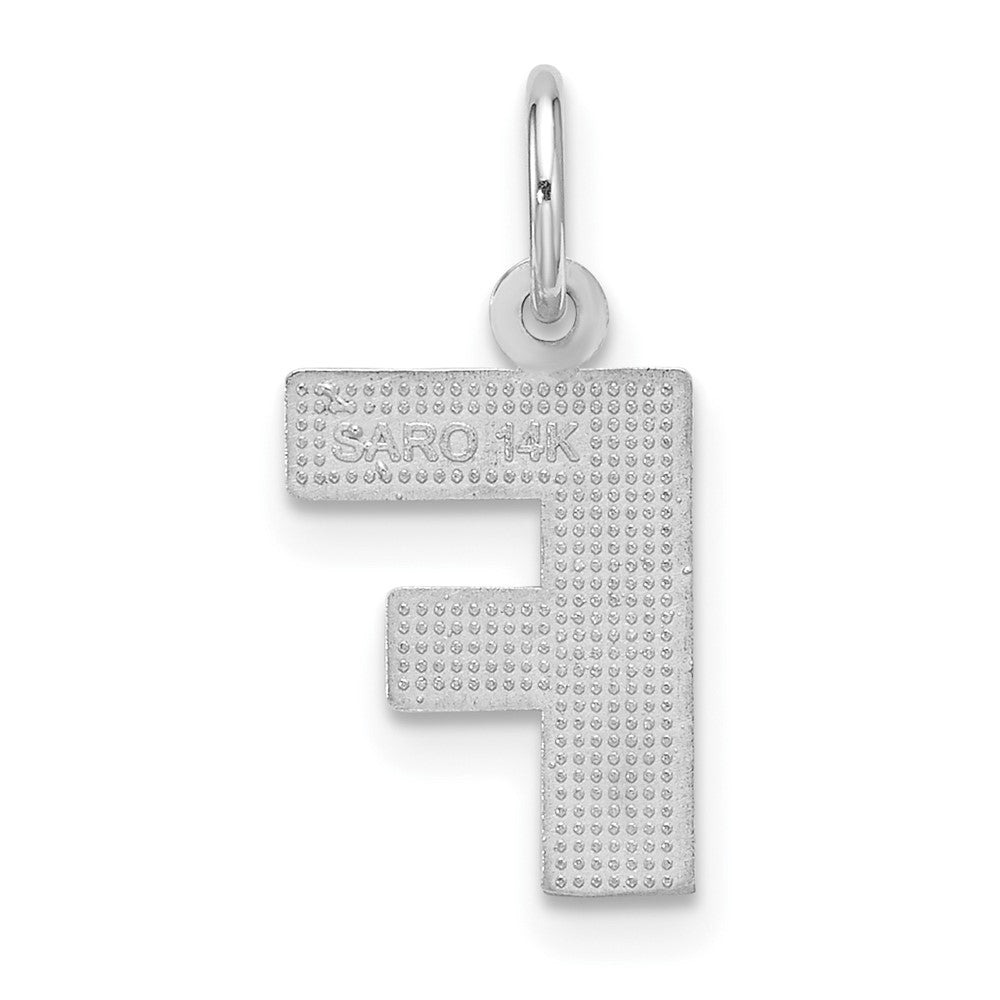 14KW Satin Diamond-cut Letter F Initial Charm