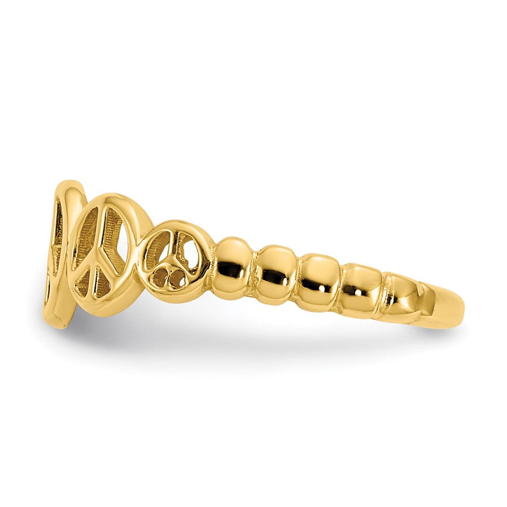 14k Peace Sign Toe Ring