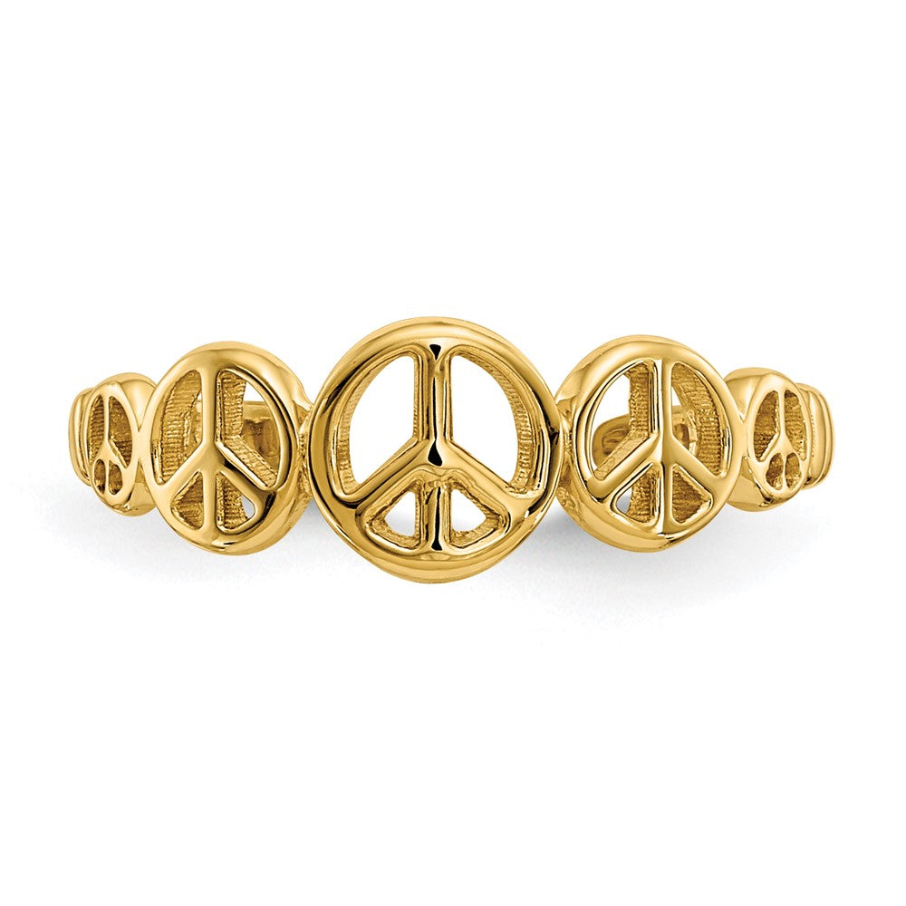 14k Peace Sign Toe Ring