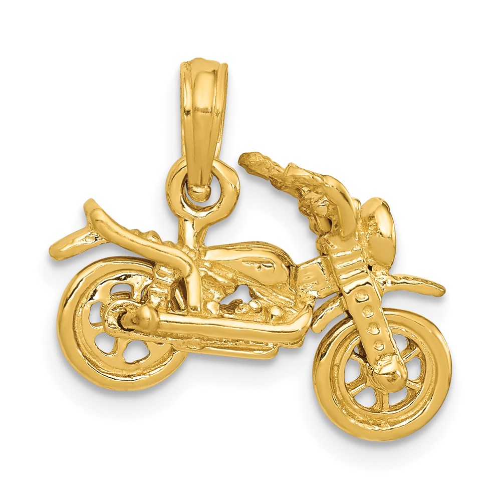 14k 3-D Moveable Motorcycle Pendant