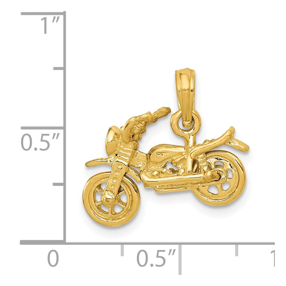 14k 3-D Moveable Motorcycle Pendant