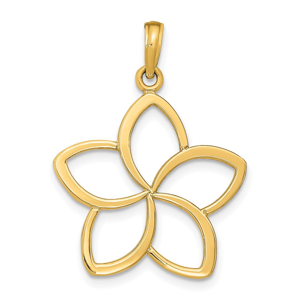 14k Polished Cut Out Flower Pendant