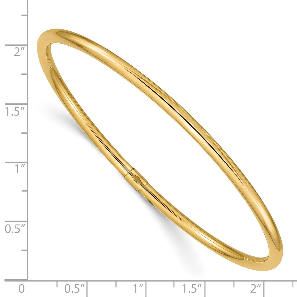 14k 3mm Polished Round Tube Slip-on Bangle