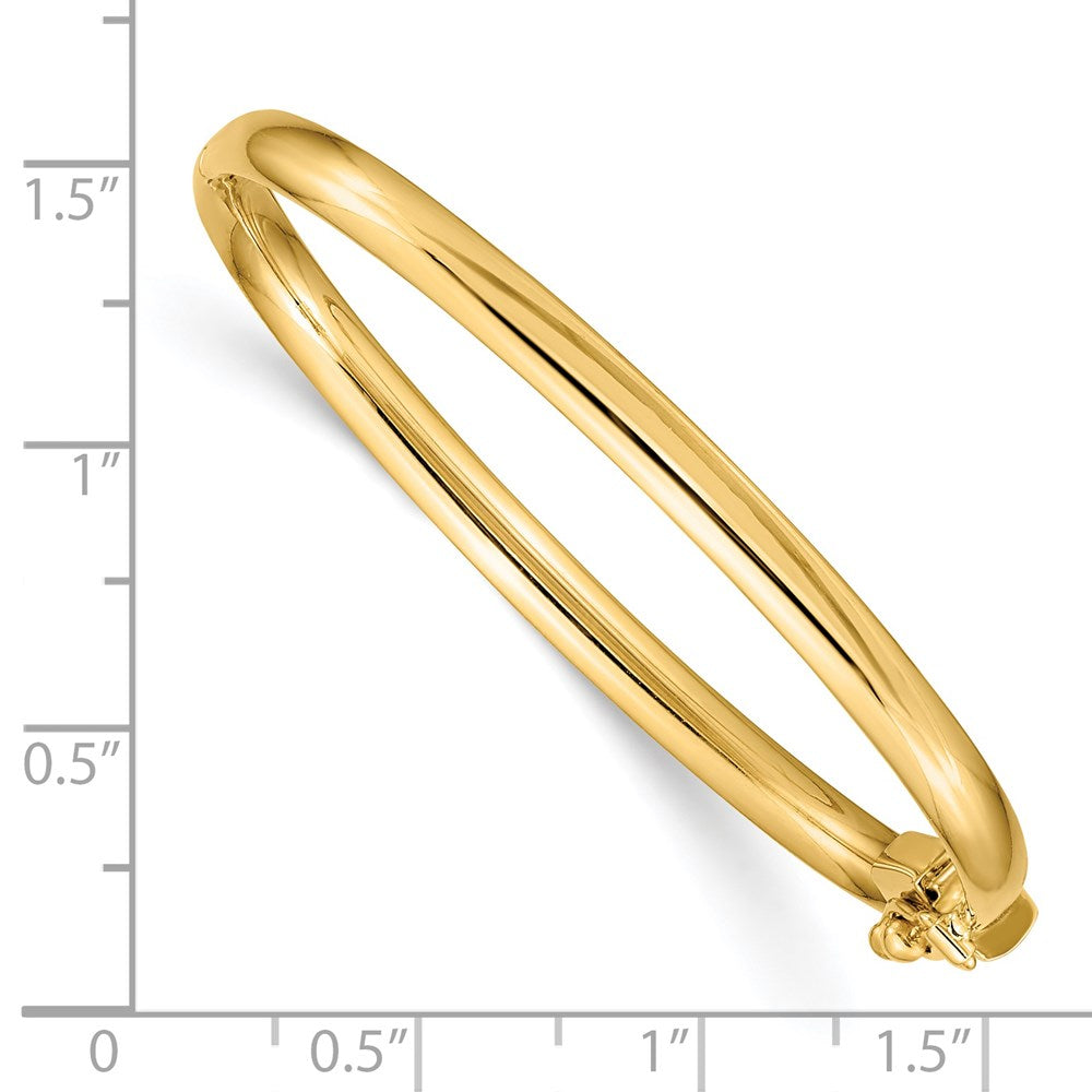 14k Polished Hinged Safety Clasp Baby Bangle