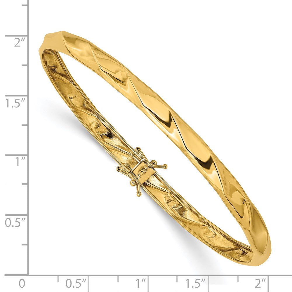 14k Yellow Gold Polished Twisted Flexible Bangle