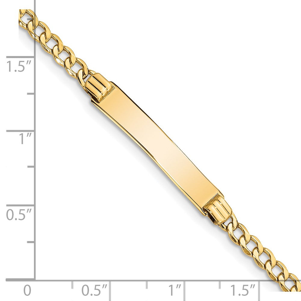 14k Semi-Solid Polished Cuban ID Bracelet