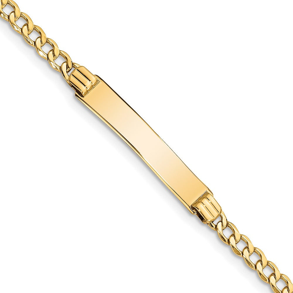 14k Semi-Solid Polished Cuban ID Bracelet