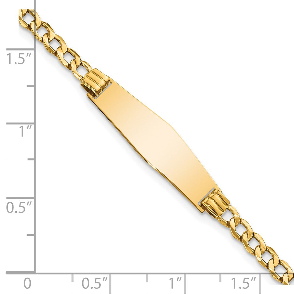 14k Semi-solid Soft Diamond Shape Cuban ID Bracelet