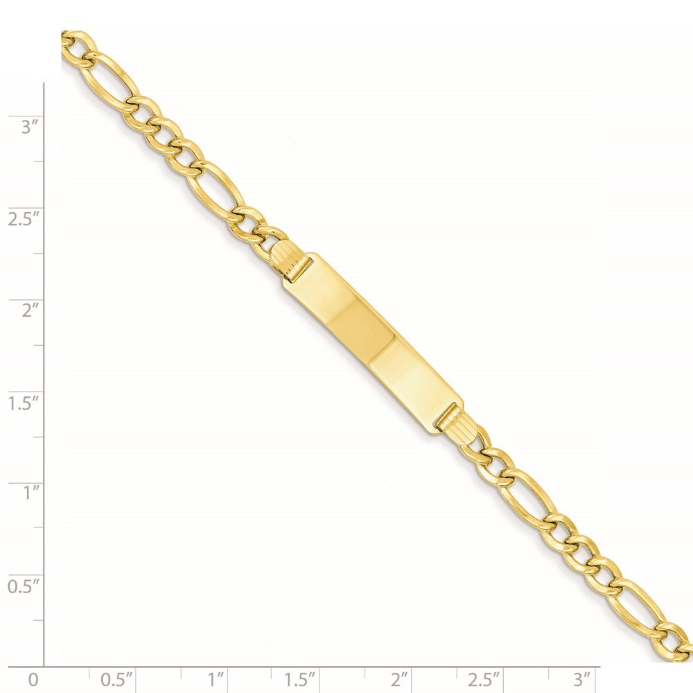 14k Semi-solid Figaro ID Bracelet