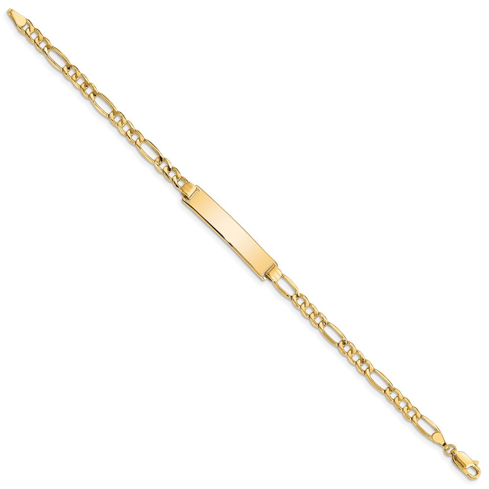 14k Semi-solid Figaro ID Bracelet