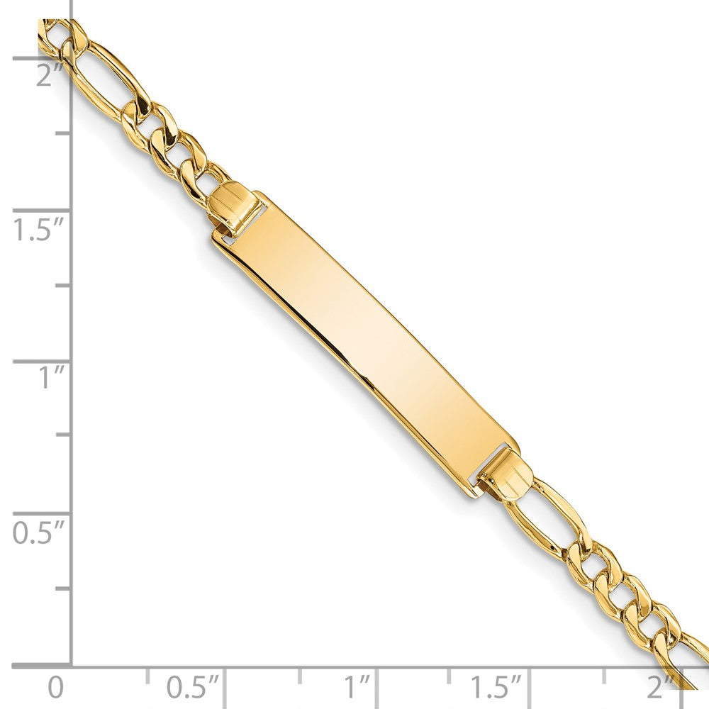 14k Semi-solid Figaro ID Bracelet