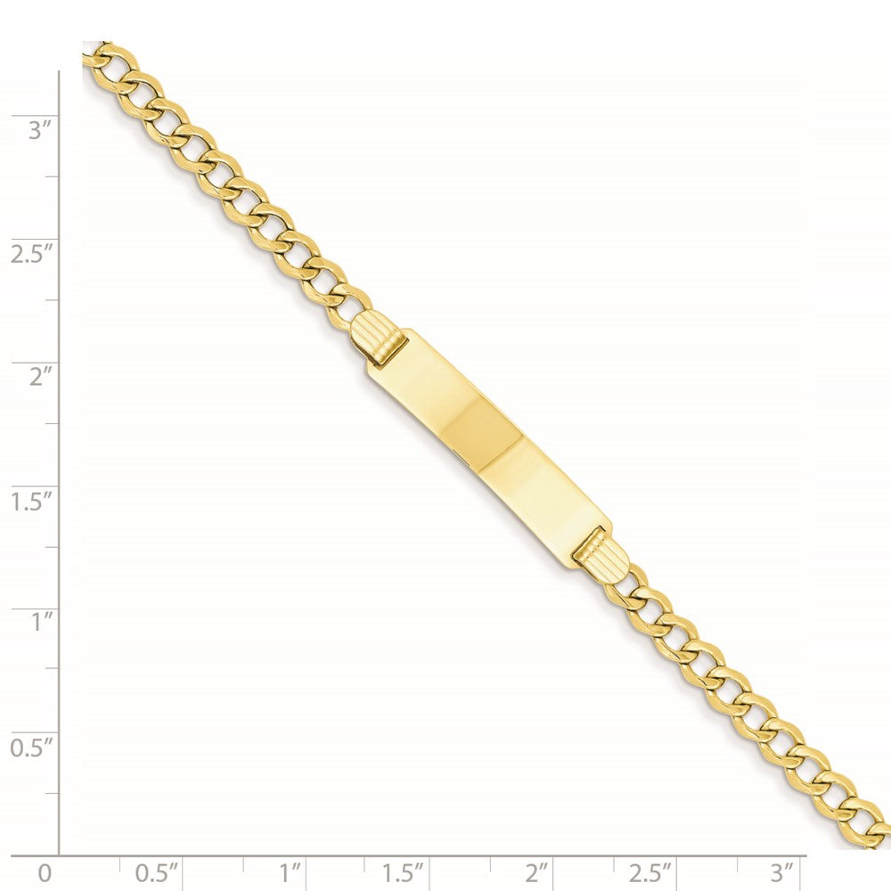 14k Semi-solid Curb Link 6.75mm Id Bracelet