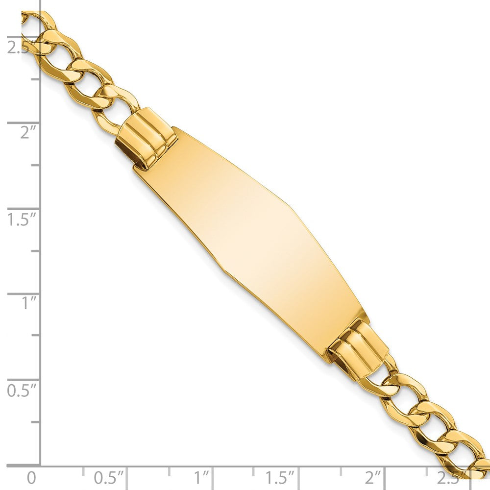 14k Semi-Solid Soft Diamond Shape Curb Link ID Bracelet