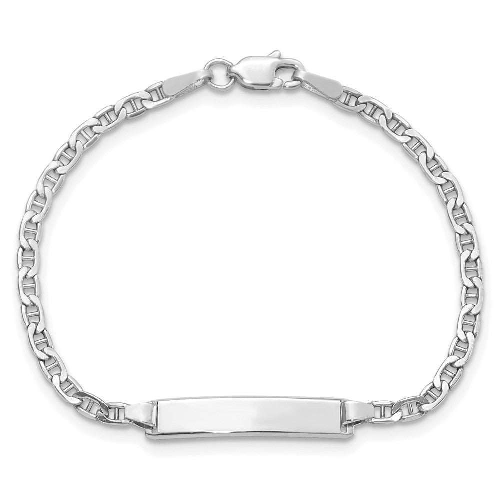 14k WG Semi-Solid Anchor Link ID Bracelet