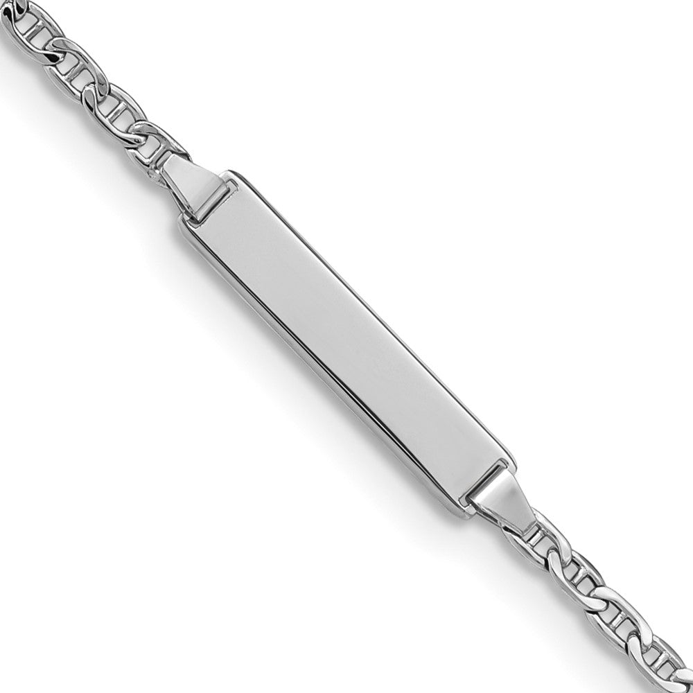 14k WG Semi-Solid Anchor Link ID Bracelet