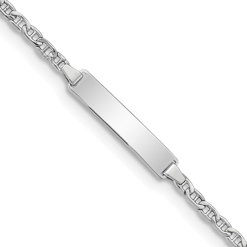 14k WG Semi-Solid Anchor Link ID Bracelet