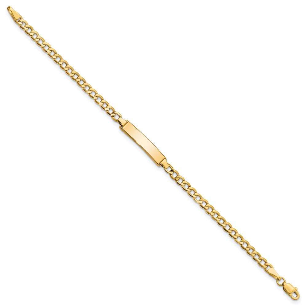 14k Semi-solid Cuban Link ID Bracelet