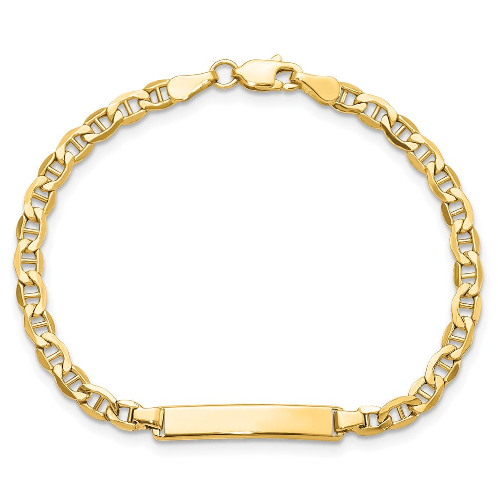 14k Semi-Solid Anchor Link ID Bracelet