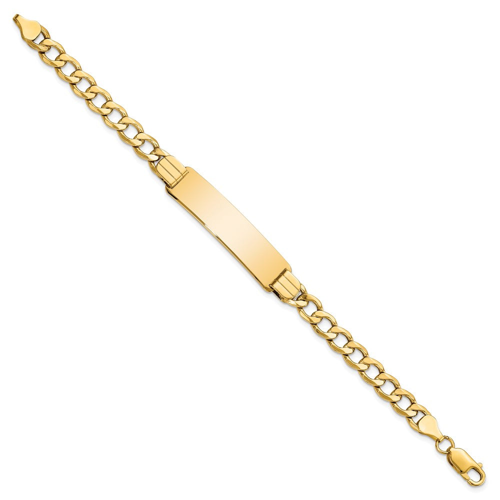 14k Semi-solid Curb Link ID Bracelet