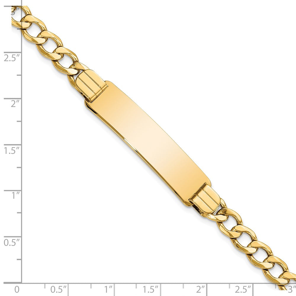 14k Semi-solid Curb Link ID Bracelet