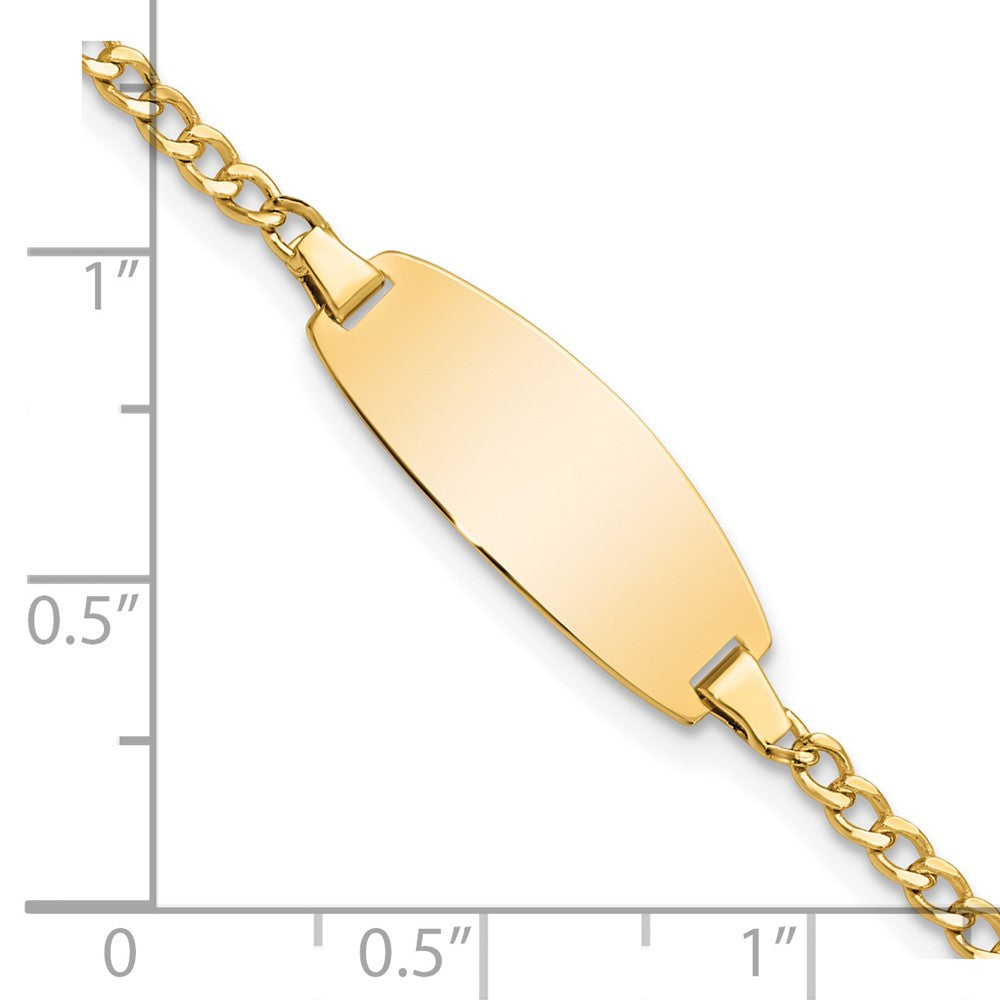 14k Semi-Solid Oval Curb ID Bracelet