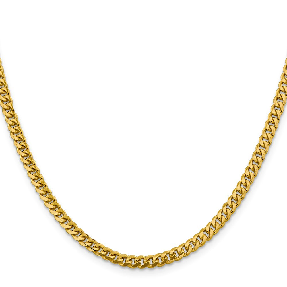 14K 24 inch 4.25mm Solid Miami Cuban Link with Lobster Clasp Chain