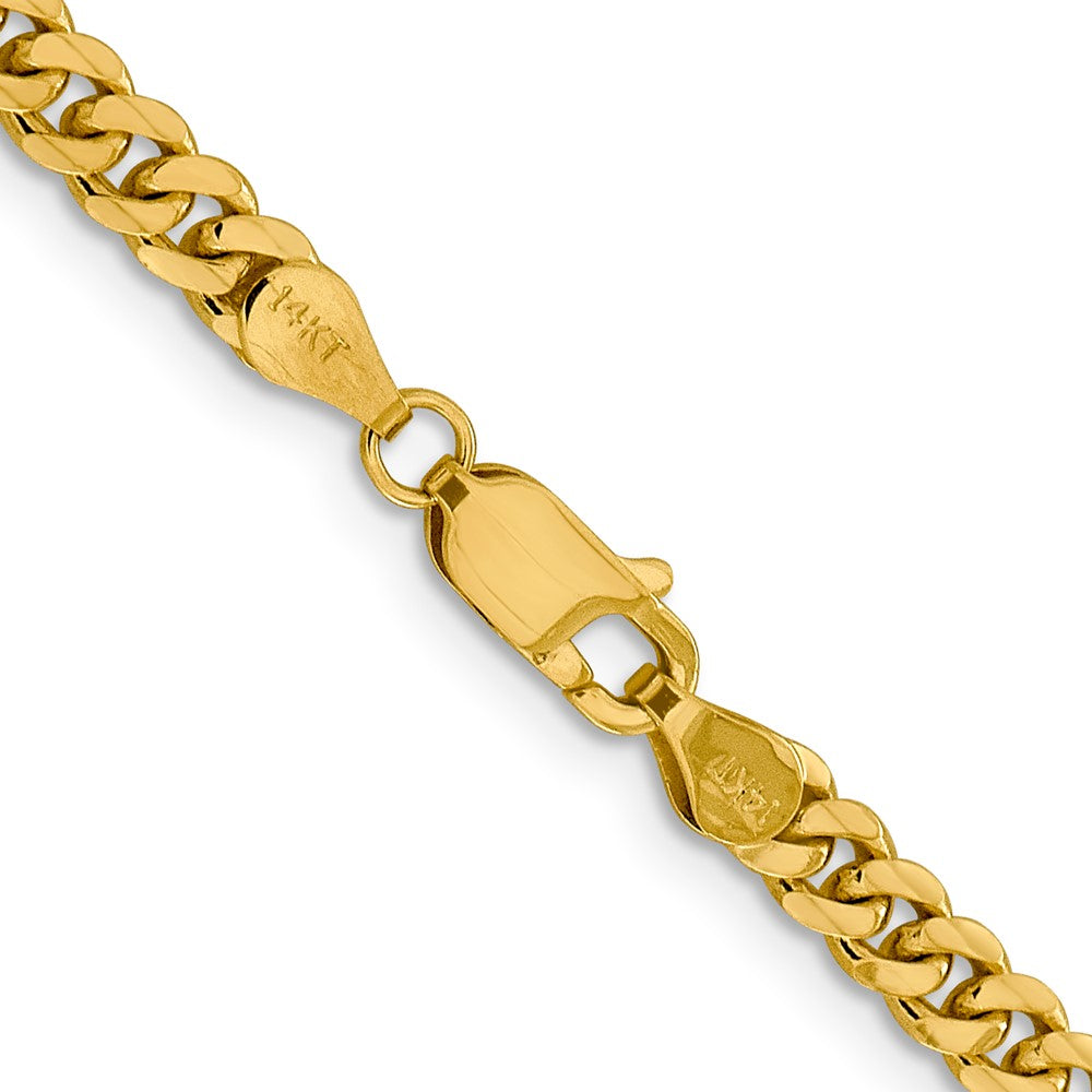 14K 24 inch 4.25mm Solid Miami Cuban Link with Lobster Clasp Chain