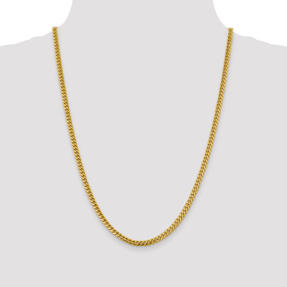 14K 24 inch 4.25mm Solid Miami Cuban Link with Lobster Clasp Chain