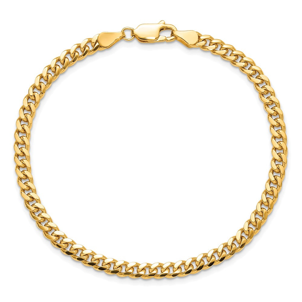 14K 8 inch 4.25mm Solid Miami Cuban Link with Lobster Clasp Bracelet