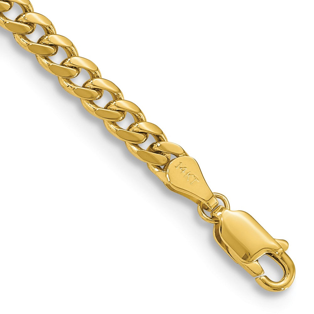 14K 7 inch 4.25mm Solid Miami Cuban Link with Lobster Clasp Bracelet