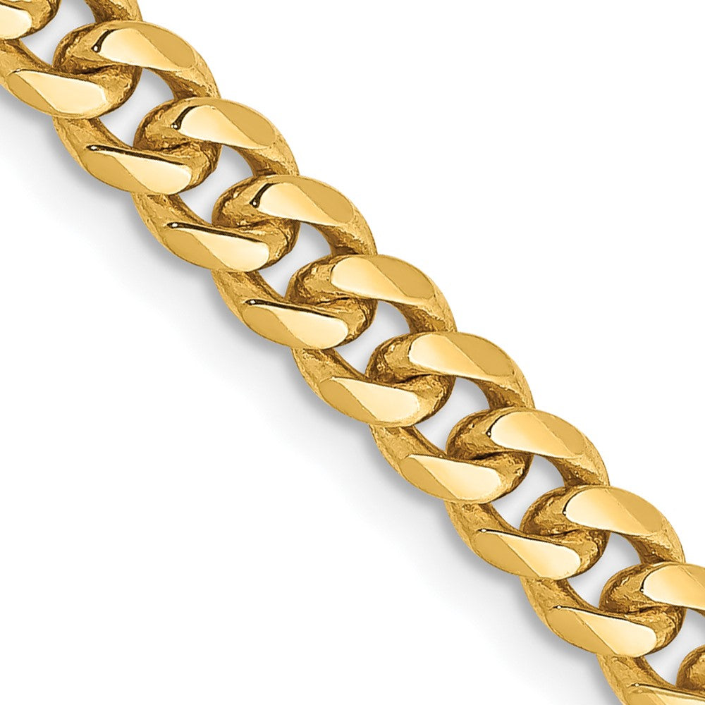 14K 24 inch 4.25mm Solid Miami Cuban Link with Lobster Clasp Chain