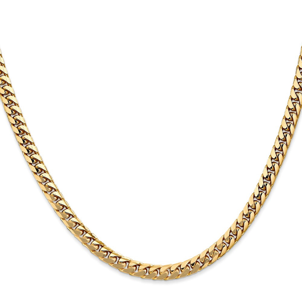 14K 24 inch 4.3mm Solid Miami Cuban Link with Lobster Clasp Chain