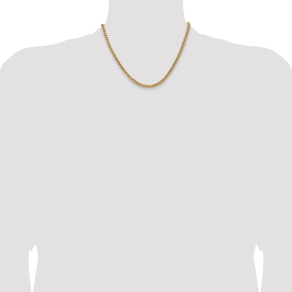 14K 18 inch 4.3mm Solid Miami Cuban Link with Lobster Clasp Chain