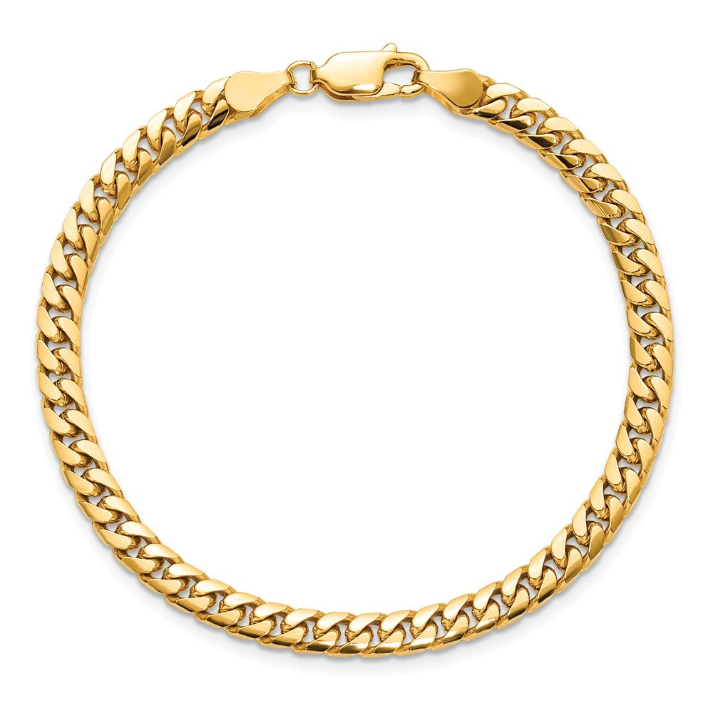 14K 7 inch 4.3mm Solid Miami Cuban Link with Lobster Clasp Bracelet