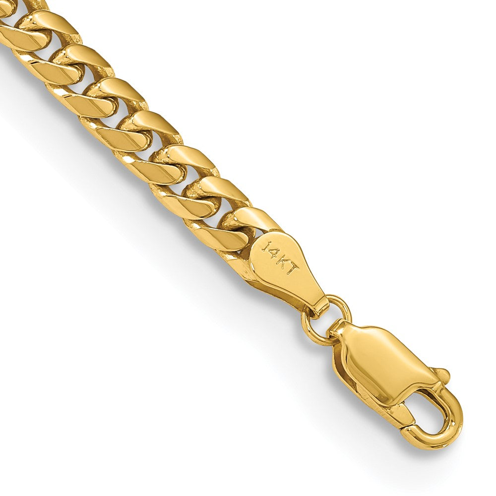 14K 8 inch 4.3mm Solid Miami Cuban Link with Lobster Clasp Bracelet