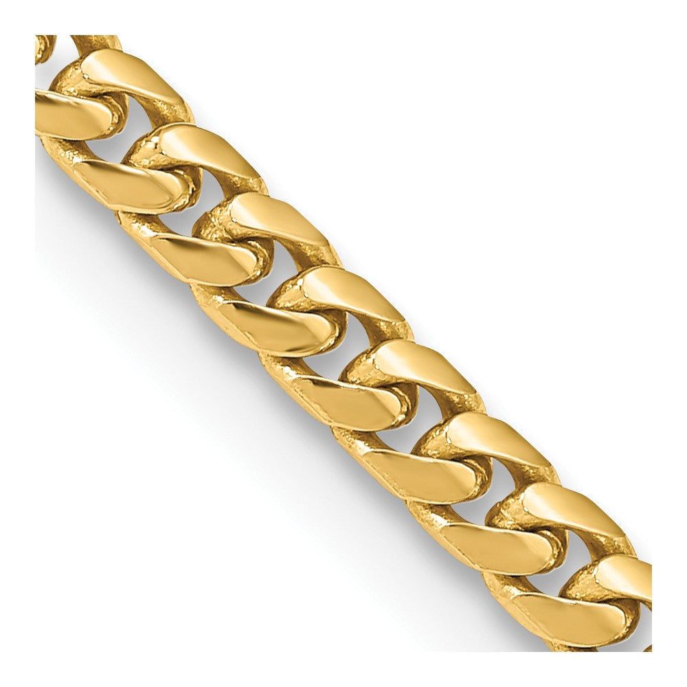 14K 24 inch 4.3mm Solid Miami Cuban Link with Lobster Clasp Chain