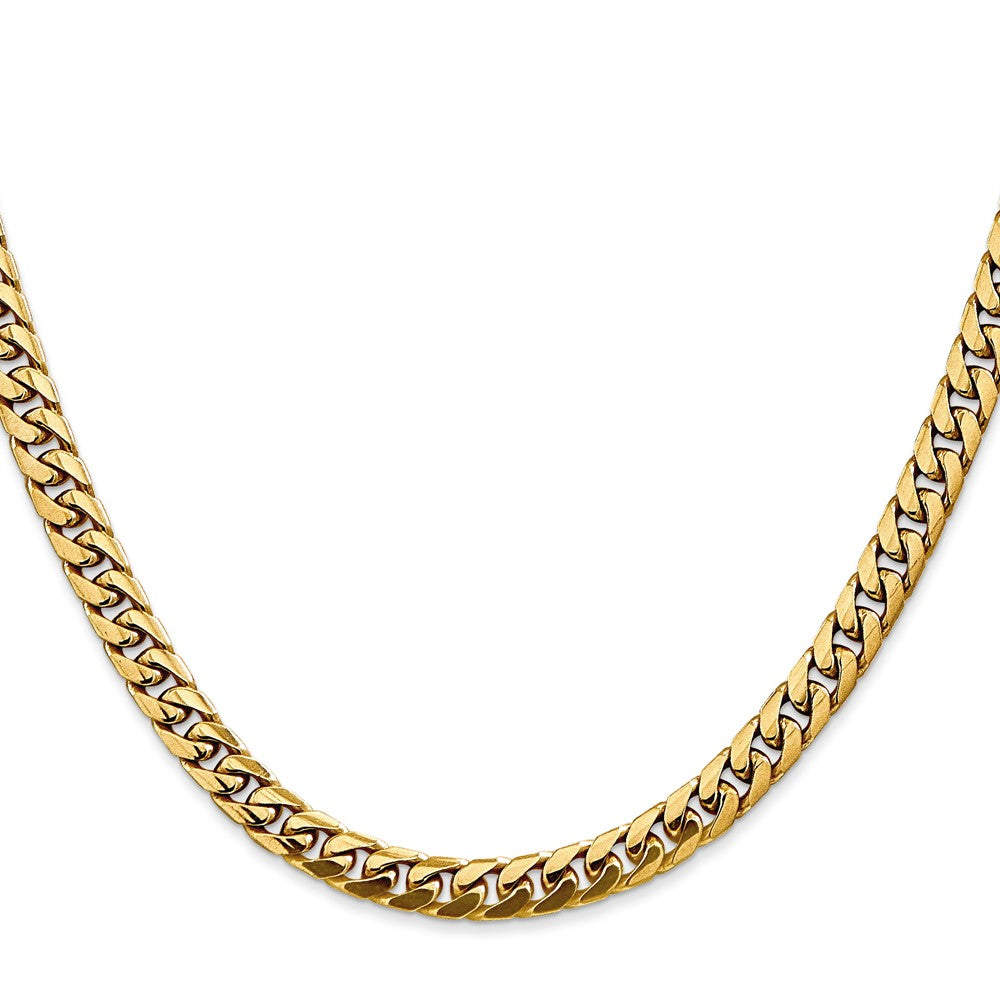 14K 26 inch 5mm Solid Miami Cuban Link with Lobster Clasp Chain