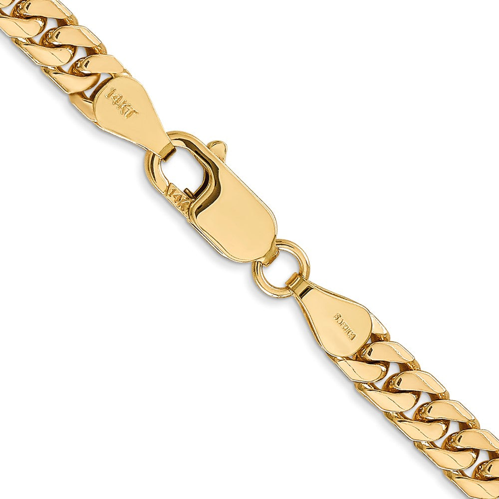 14K 26 inch 5mm Solid Miami Cuban Link with Lobster Clasp Chain