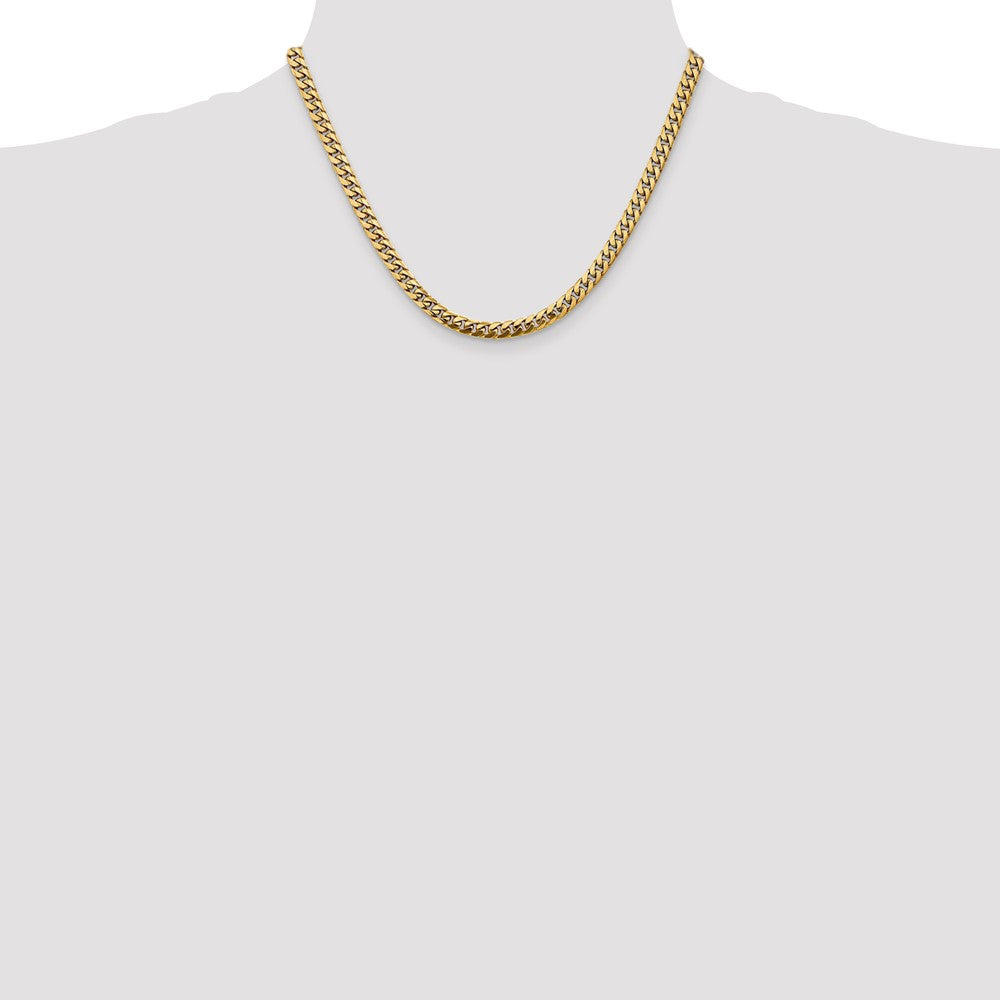 14K 18 inch 5mm Solid Miami Cuban Link with Lobster Clasp Chain